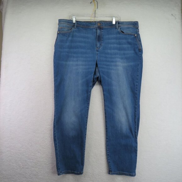 J Jill Jeans Size 24 Regular Slim Ankle Iconic Medium Wash Cotton Stretch - Picture 1 of 13